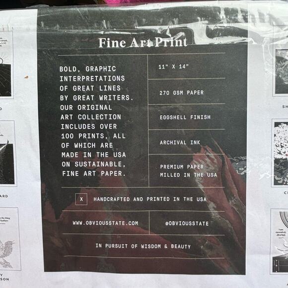 New Print William Shakespeare Black Cat in Box Original in Packaging 11x14 - Picture 3 of 5